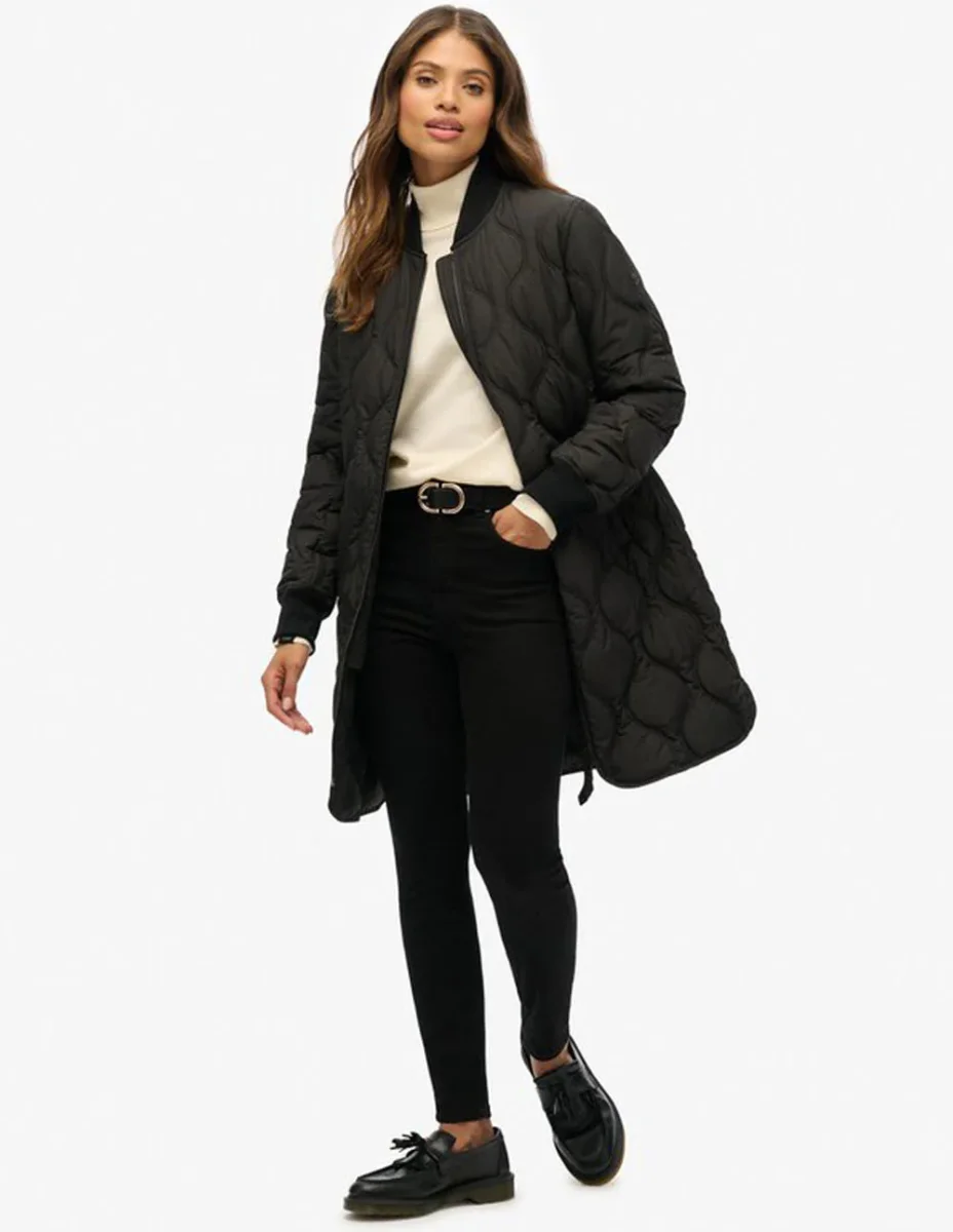 Chaqueta Larga Syperdry con Forro Acolchada Negra Mujer - Imagen 7