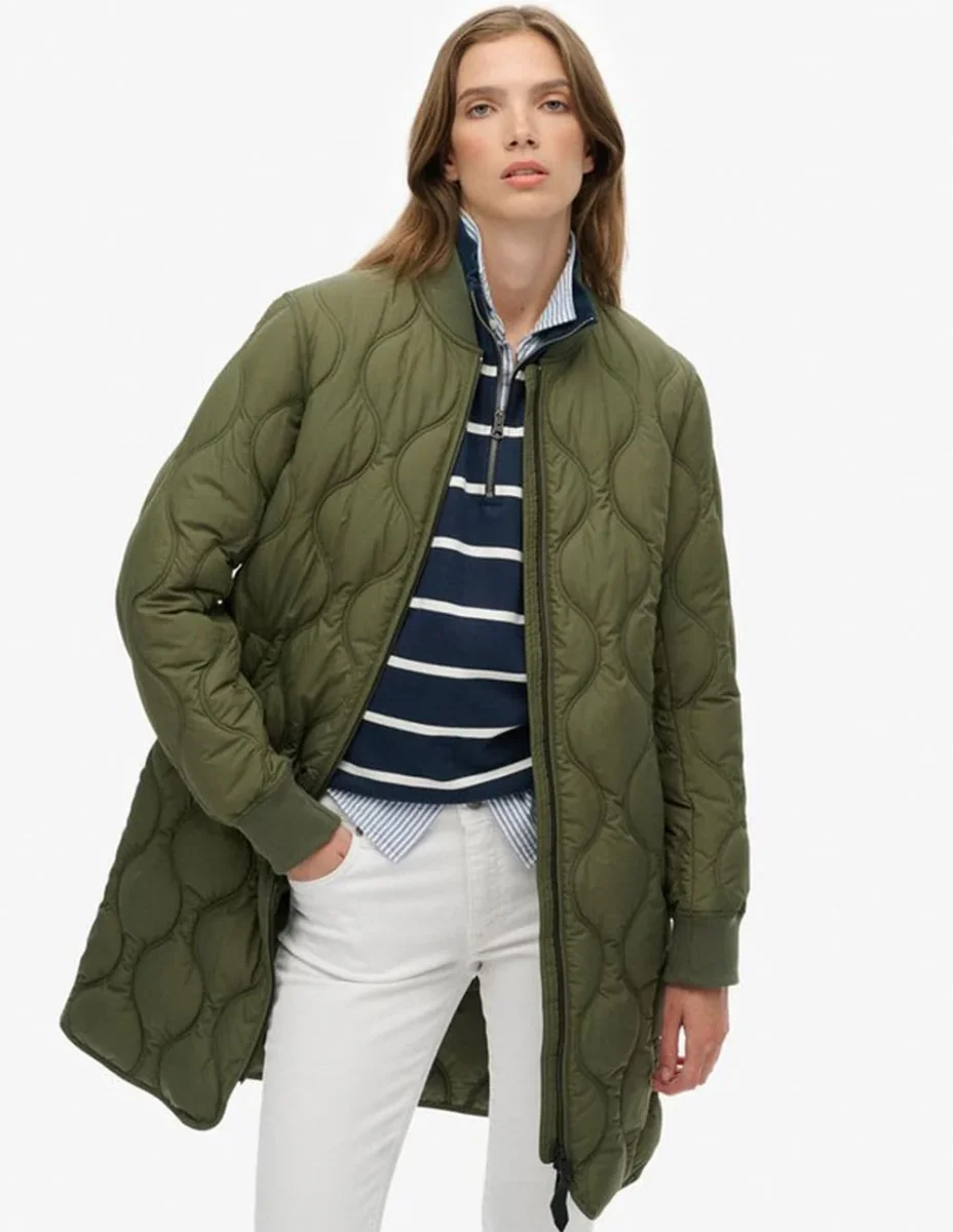 Chaqueta Larga Syperdry con Forro Acolchada Verde Mujer - Imagen 5