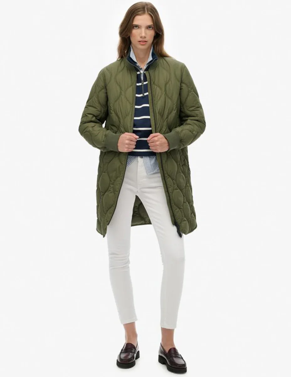 Chaqueta Larga Syperdry con Forro Acolchada Verde Mujer - Imagen 7