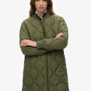 Chaqueta Larga Syperdry con Forro Acolchada Verde Mujer