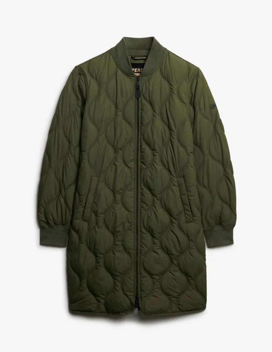 Chaqueta Larga Syperdry con Forro Acolchada Verde Mujer - Imagen 9