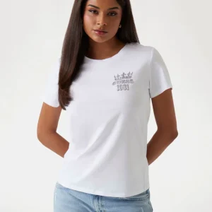 Camiseta GUESS con Estampado Blanca Mujer