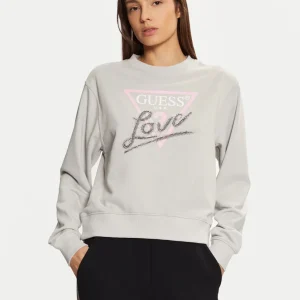 Sudadera GUESS Logo Icon Gris Mujer