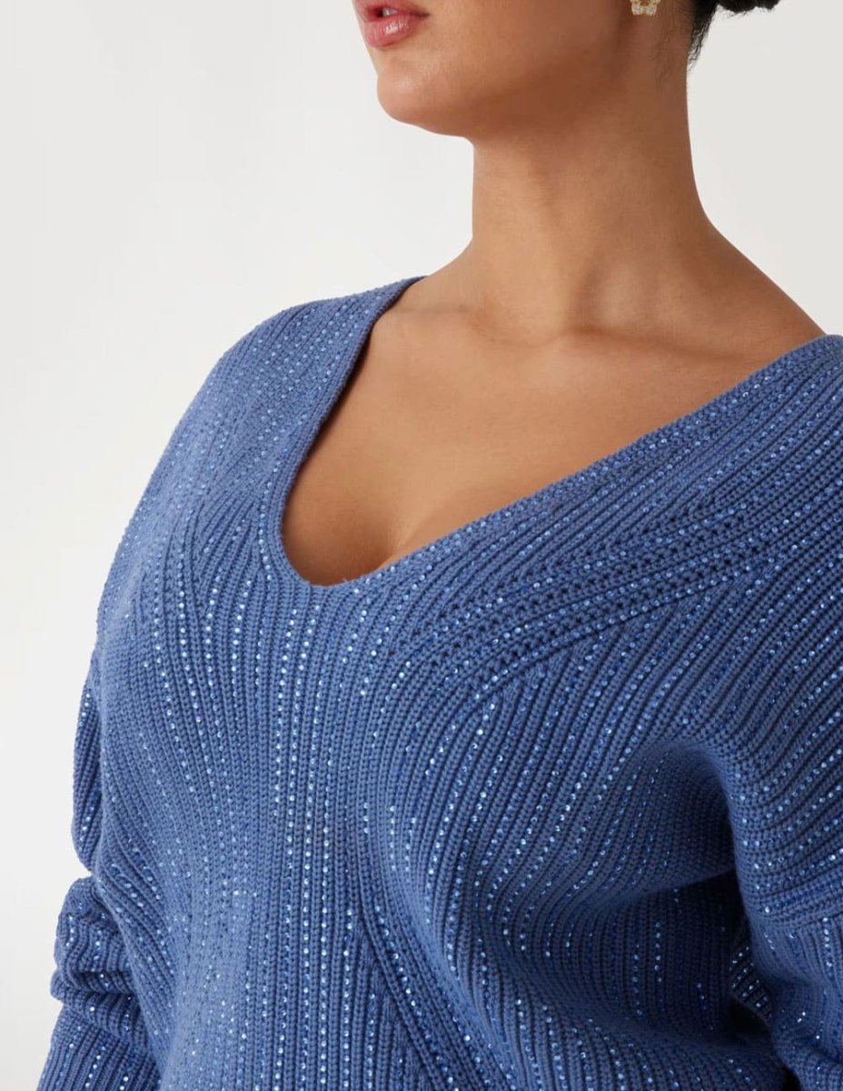 Jersey GUESS con Strass Azul Mujer - Imagen 3