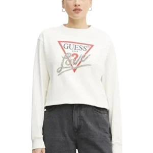 Sudadera GUESS Studded Love Blanca Mujer