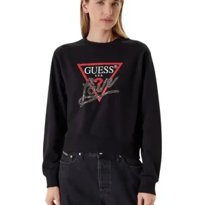 Sudadera GUESS Studded Love Negra Mujer
