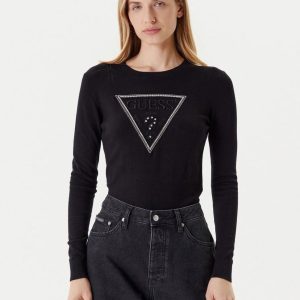Jersey GUESS con Logo Triángulo Negro Mujer