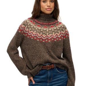 Jersey Superdry Fairisle Marrón Mujer