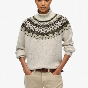 Jersey Superdry Fairisle Beige Mujer