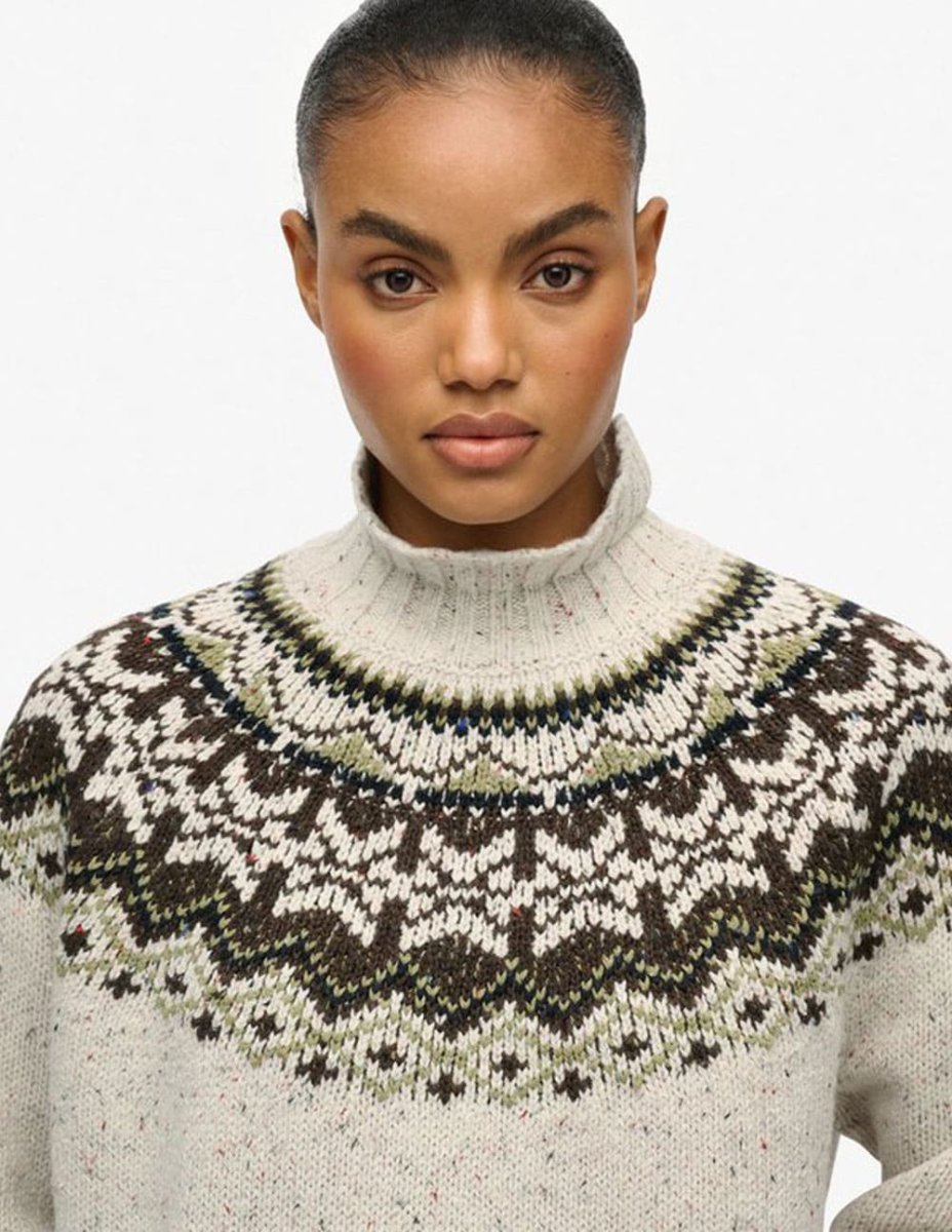 Jersey Superdry Fairisle Beige Mujer - Imagen 4