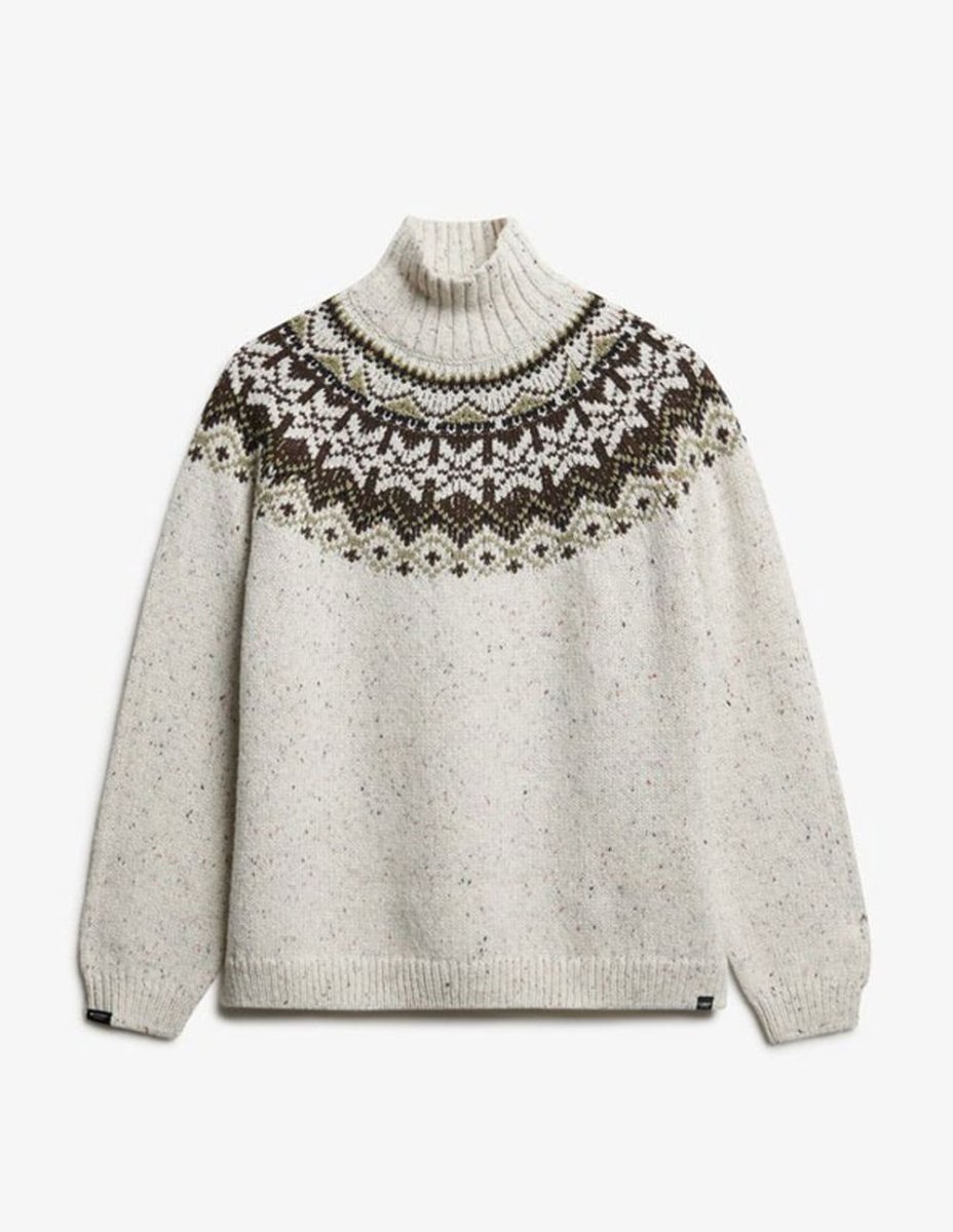 Jersey Superdry Fairisle Beige Mujer - Imagen 6
