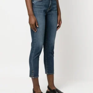 Pantalón Vaquero Love Moschino Logo Patch Azul Mujer