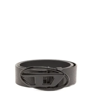 Cinturón DIESEL de Cuero con Logo en Hebilla Negro Hombre