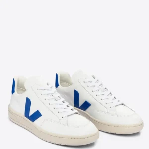 Veja V-12 Leather Blancas y Azules Hombre
