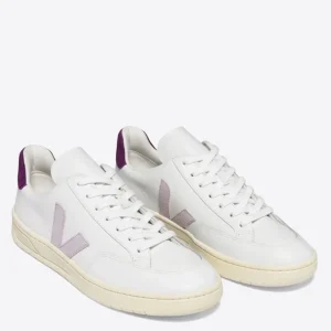 Veja V-12 Leather Blancas y Moradas Mujer